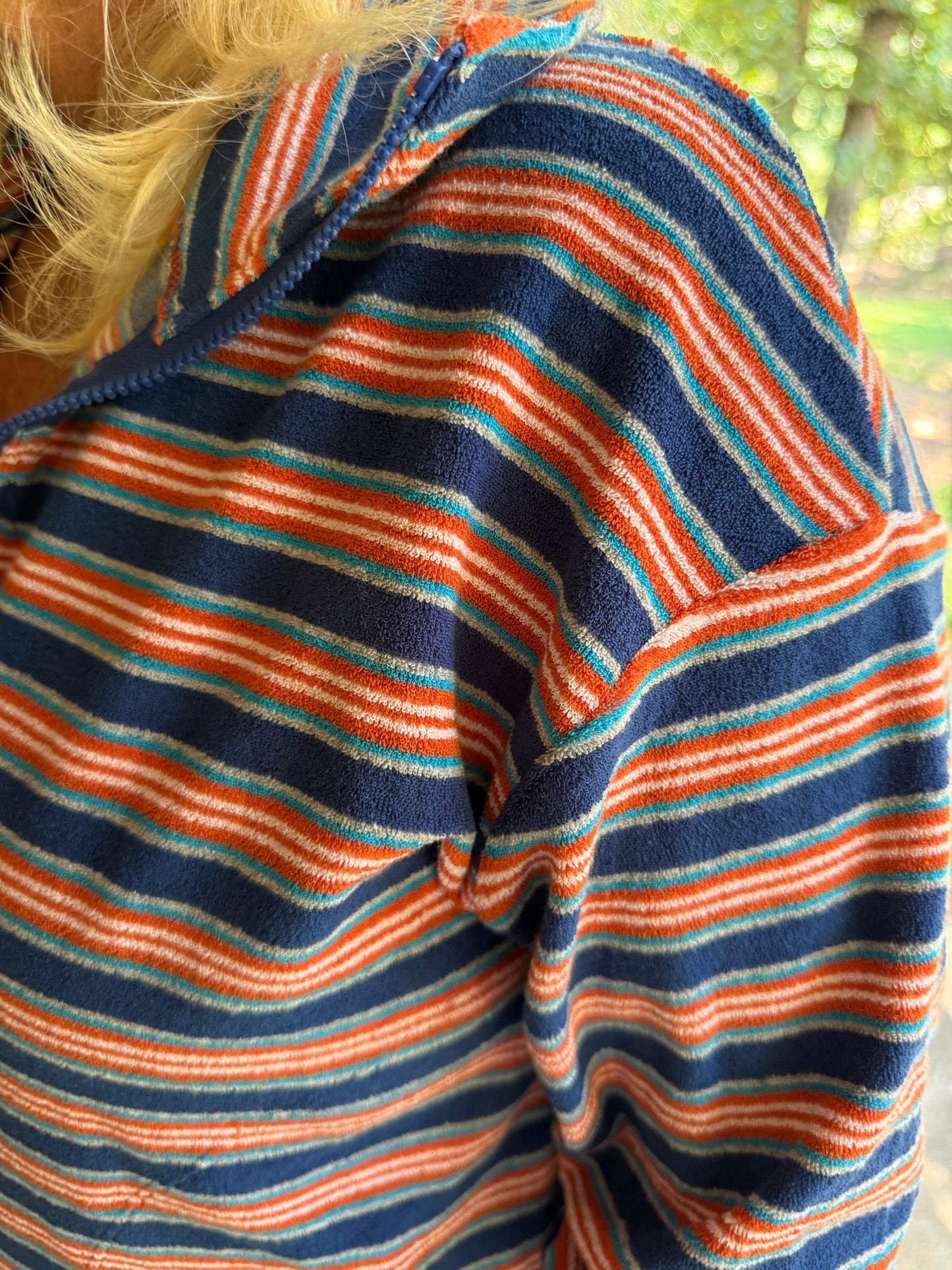 Terry Cloth Stripe Set - Orange & Blue