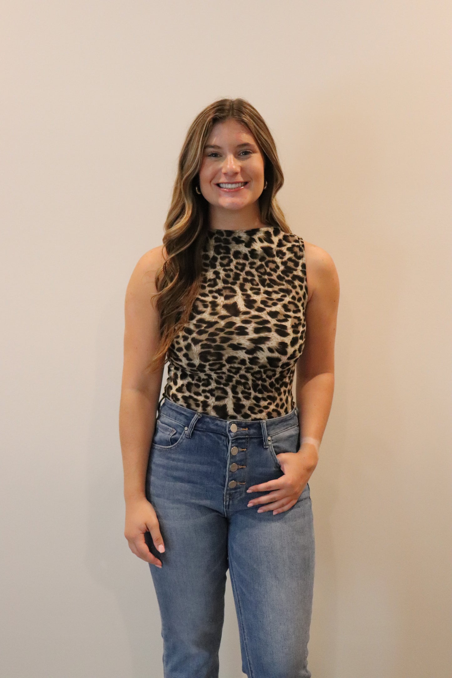 Leopard Top - Grey