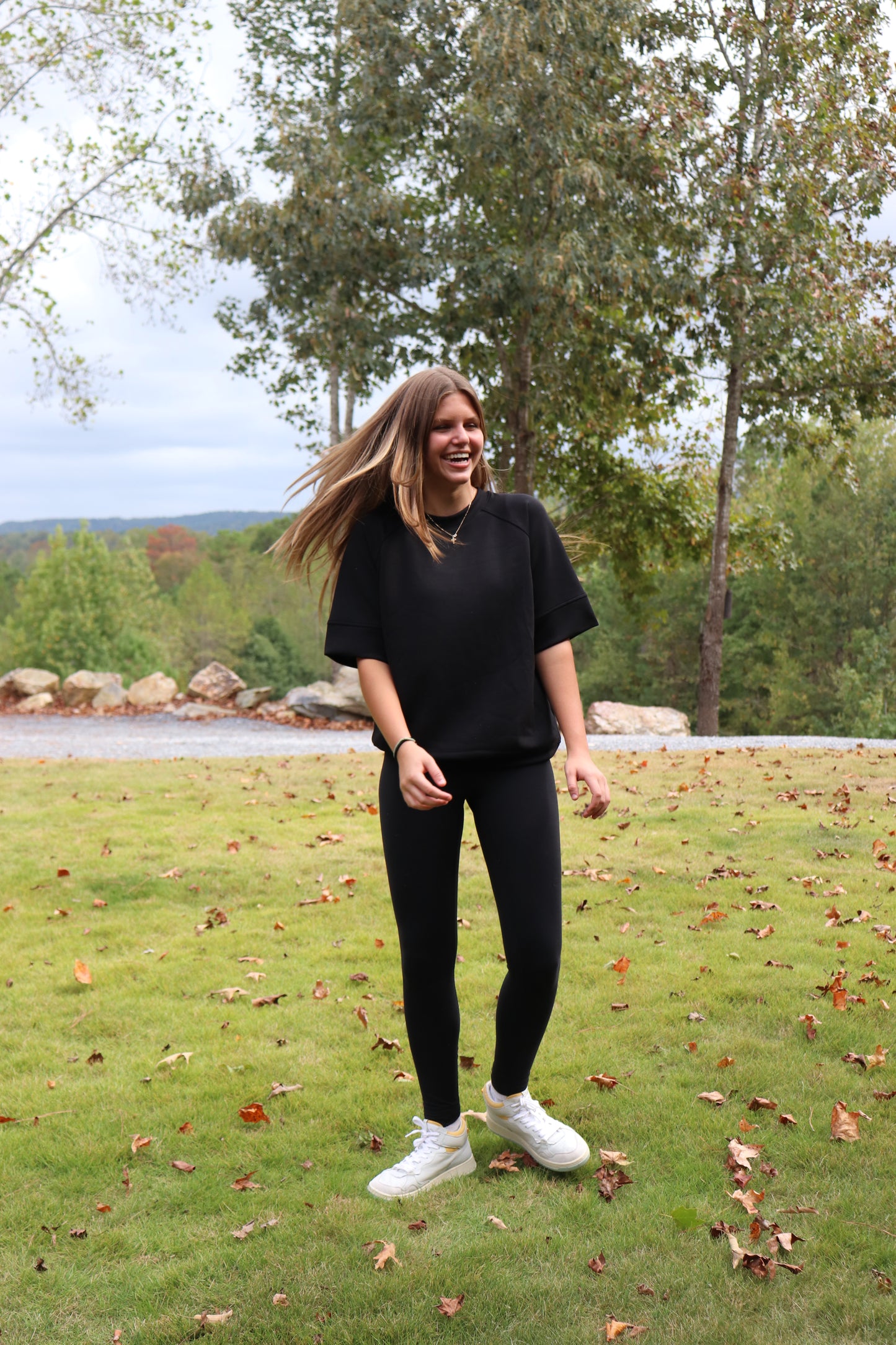 Short Sleeve Black Top