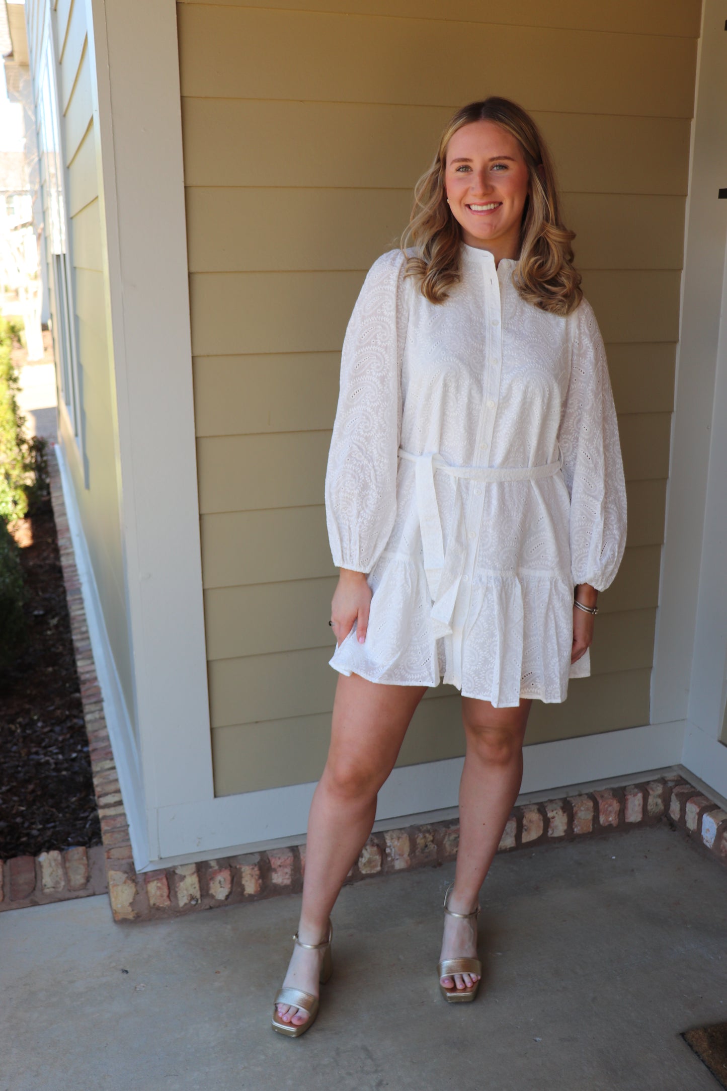 Detailed Front-Tie Mini Dress