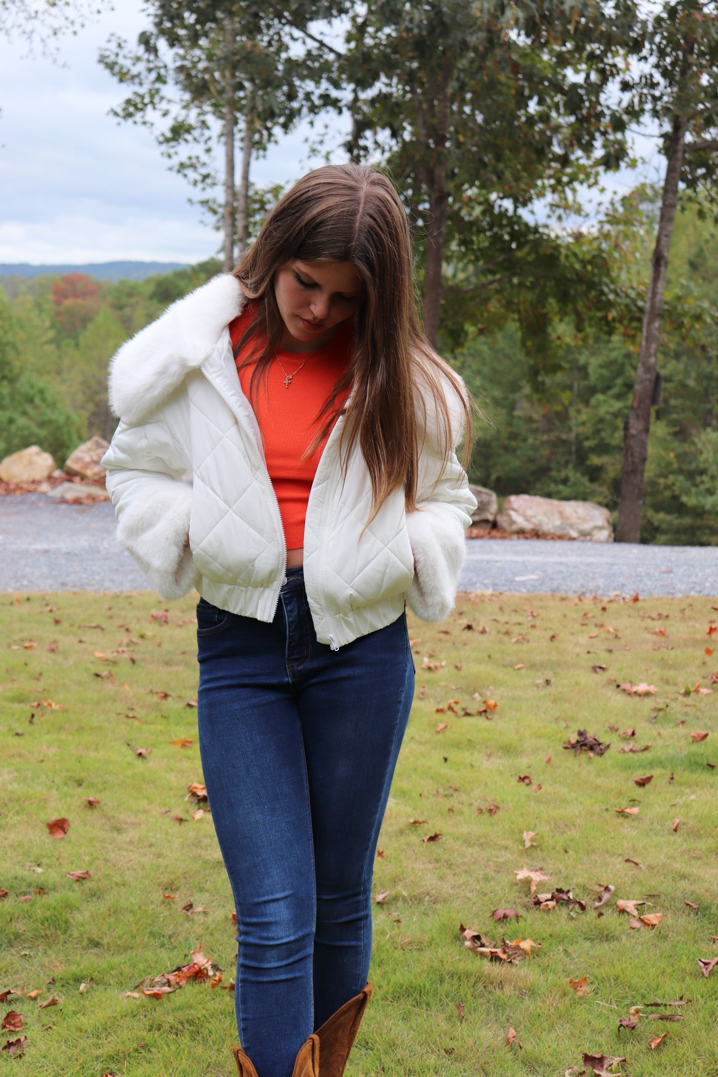 Classic White Statement Puffer