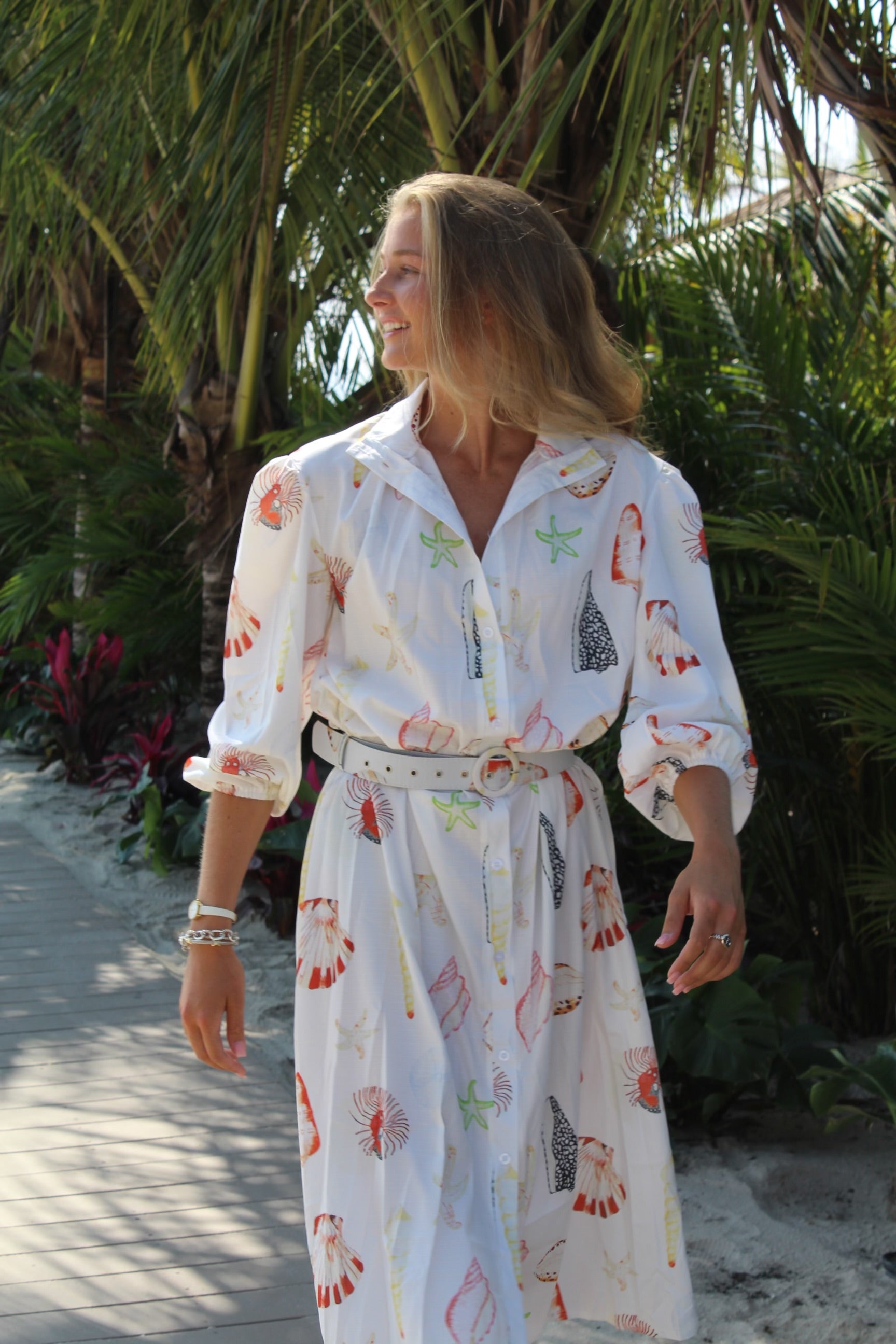 Beach Shell Midi Dress Thirteen Thirteen Boutique Beach Shell Midi Dress Thirteen Thirteen Boutique