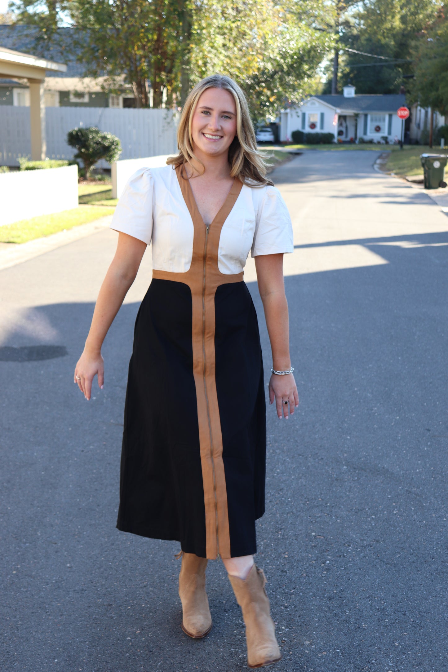 Colorblock Midi Dress