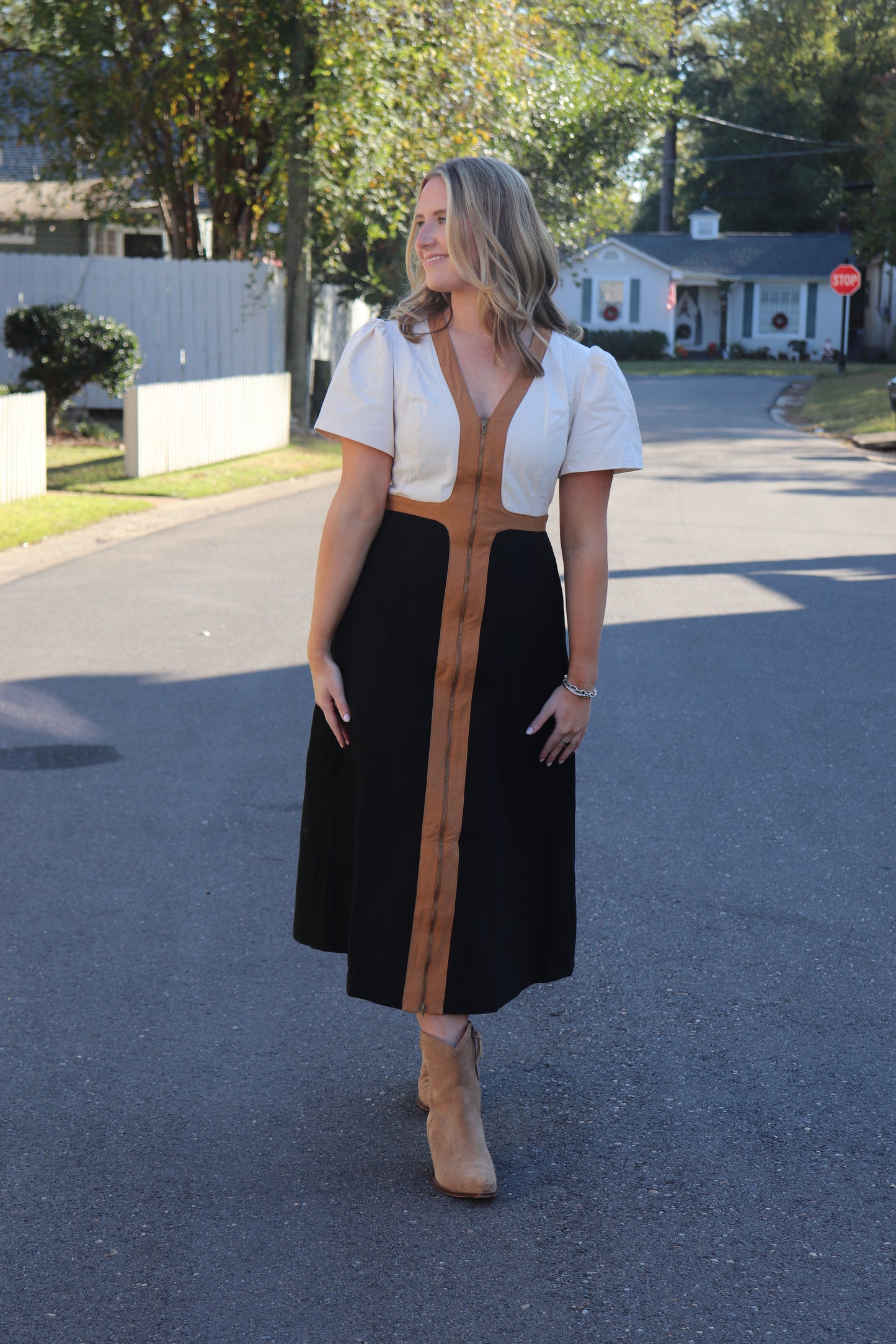 Colorblock Midi Dress