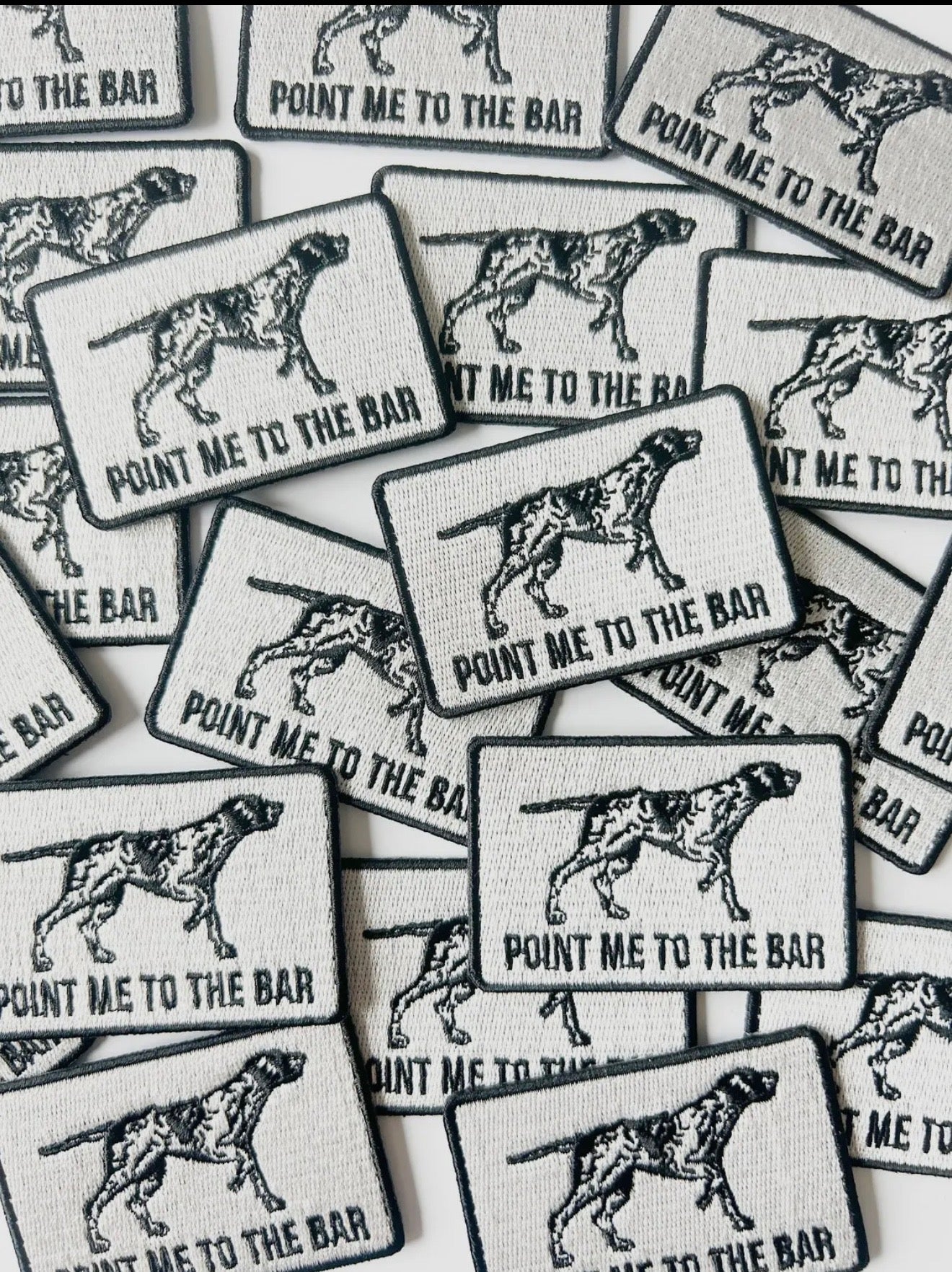 Point Me To The Bar Patch Black and White