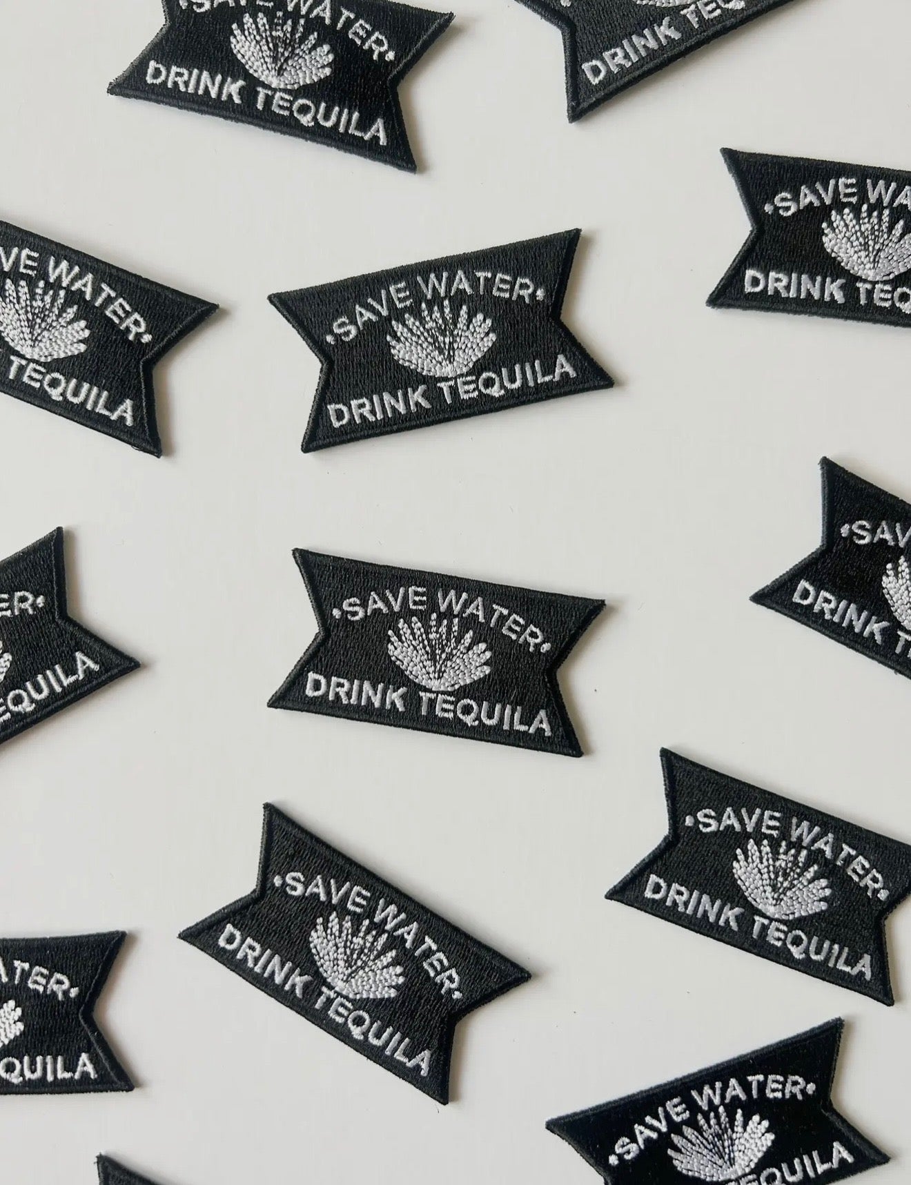 Save Water Drink Tequila Black and White Patch