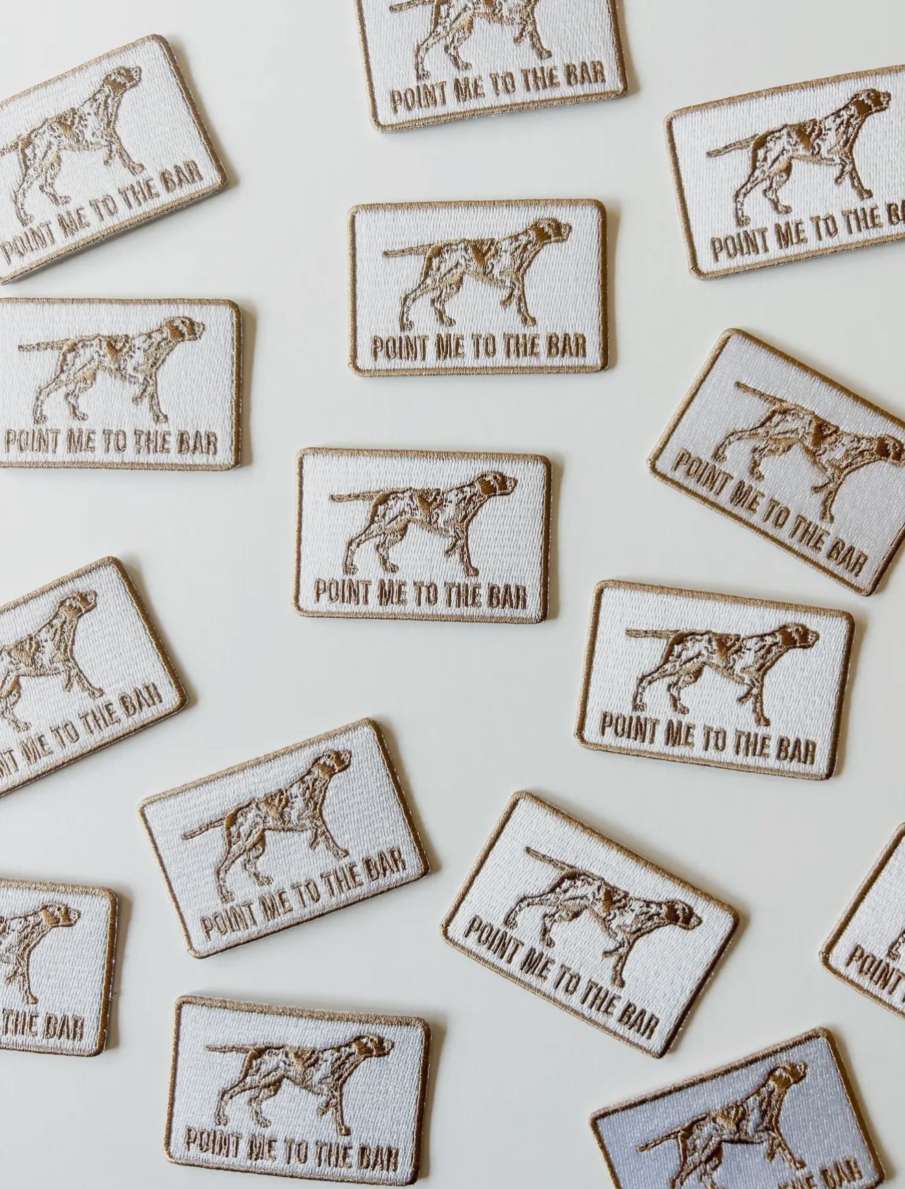 Point Me To The Bar Patch Brown and White