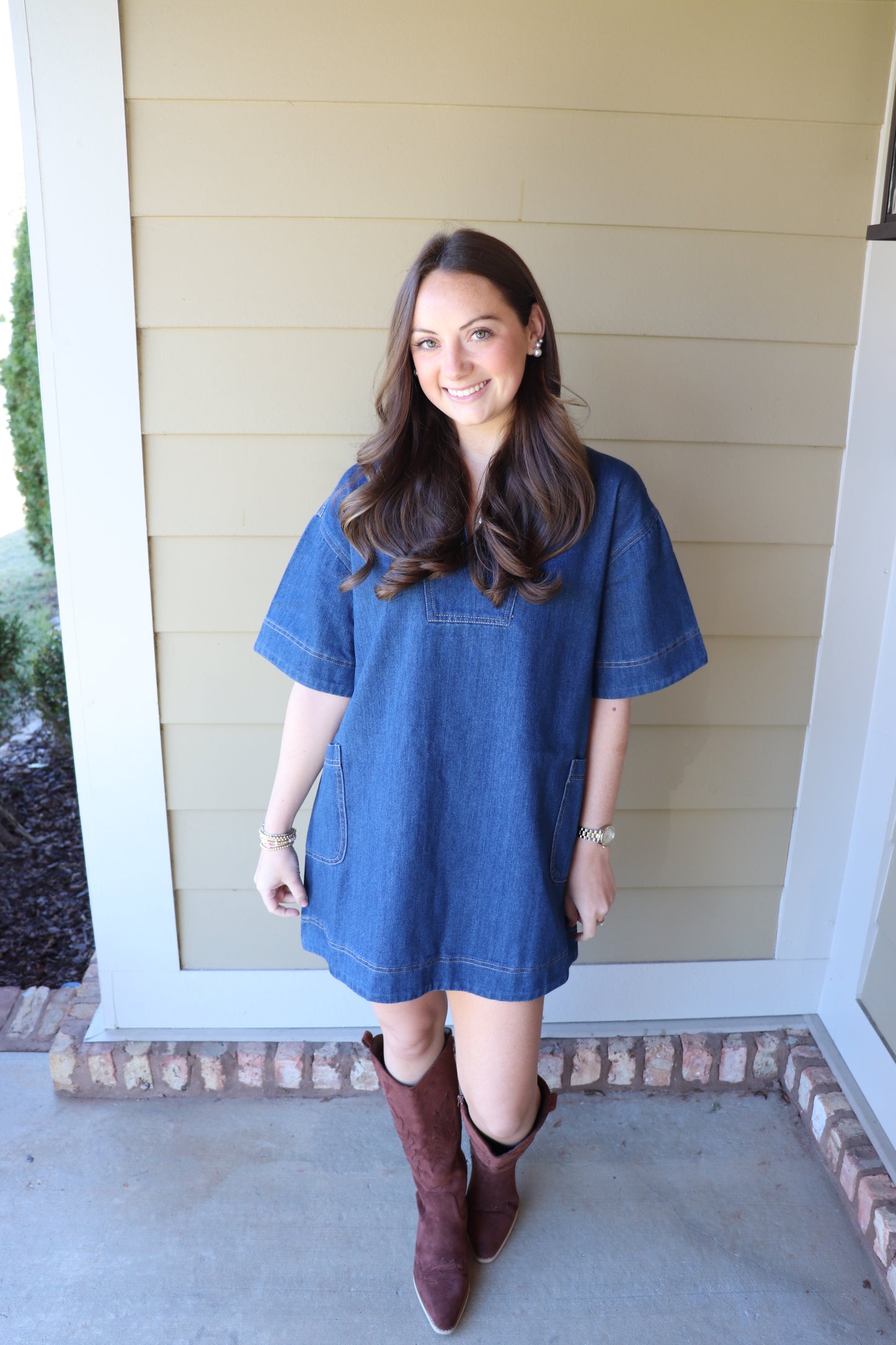 Denim Side Pocket Mini Dress