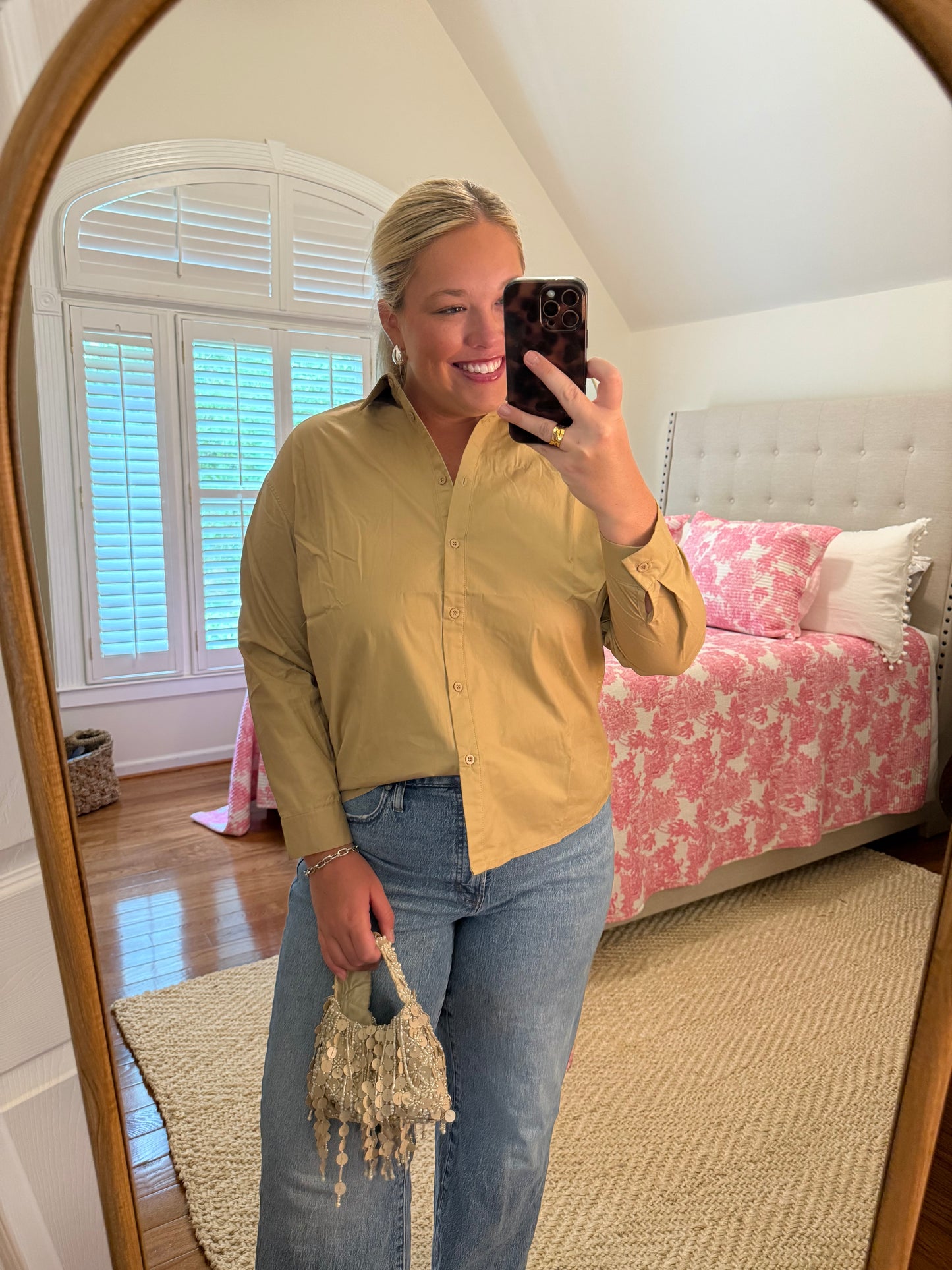 Khaki Button-Up Top