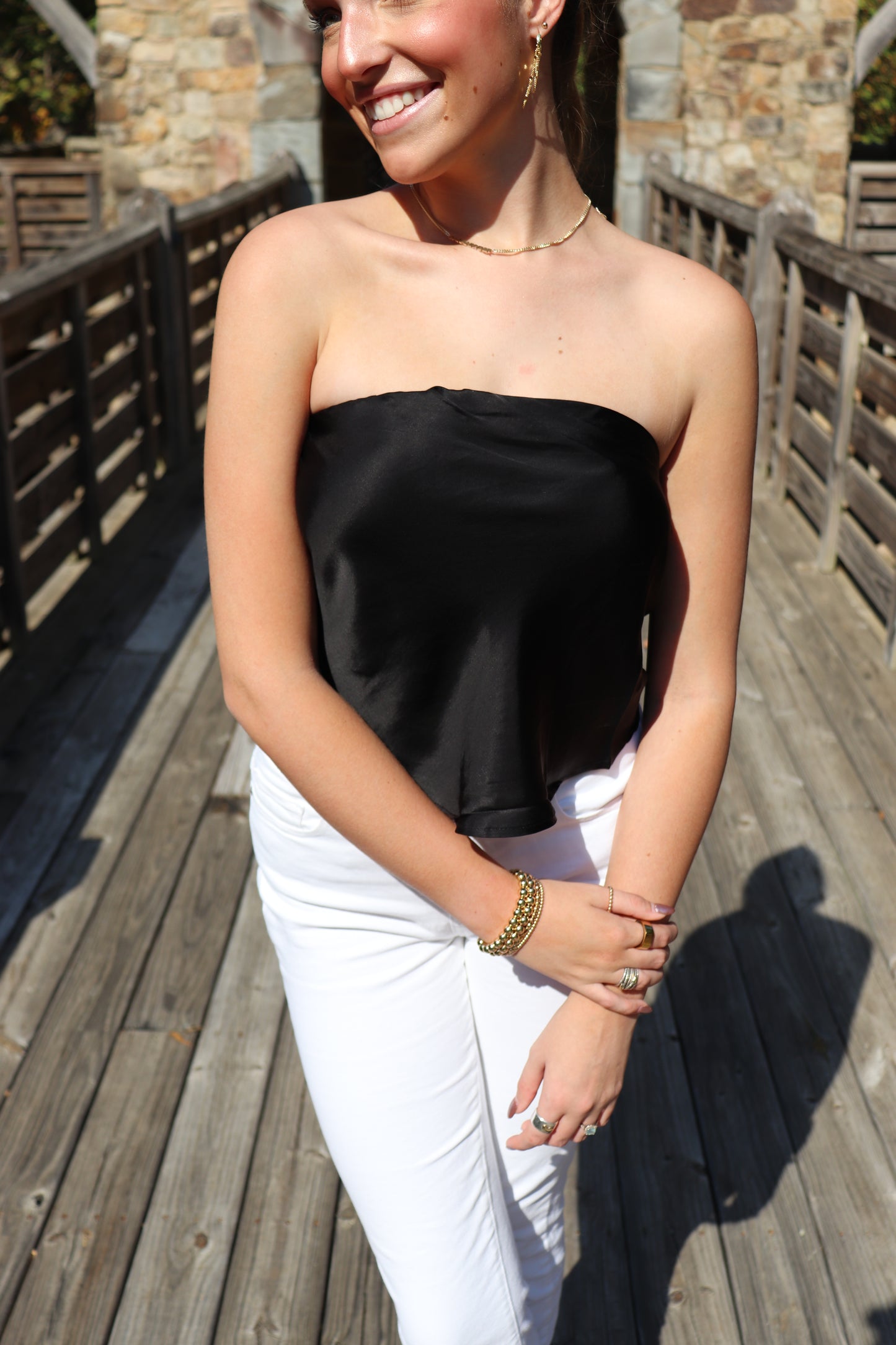 Black Strapless Top