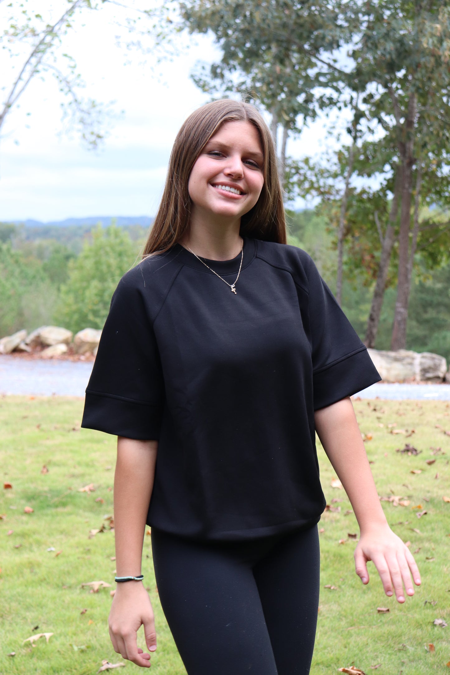 Short Sleeve Black Top