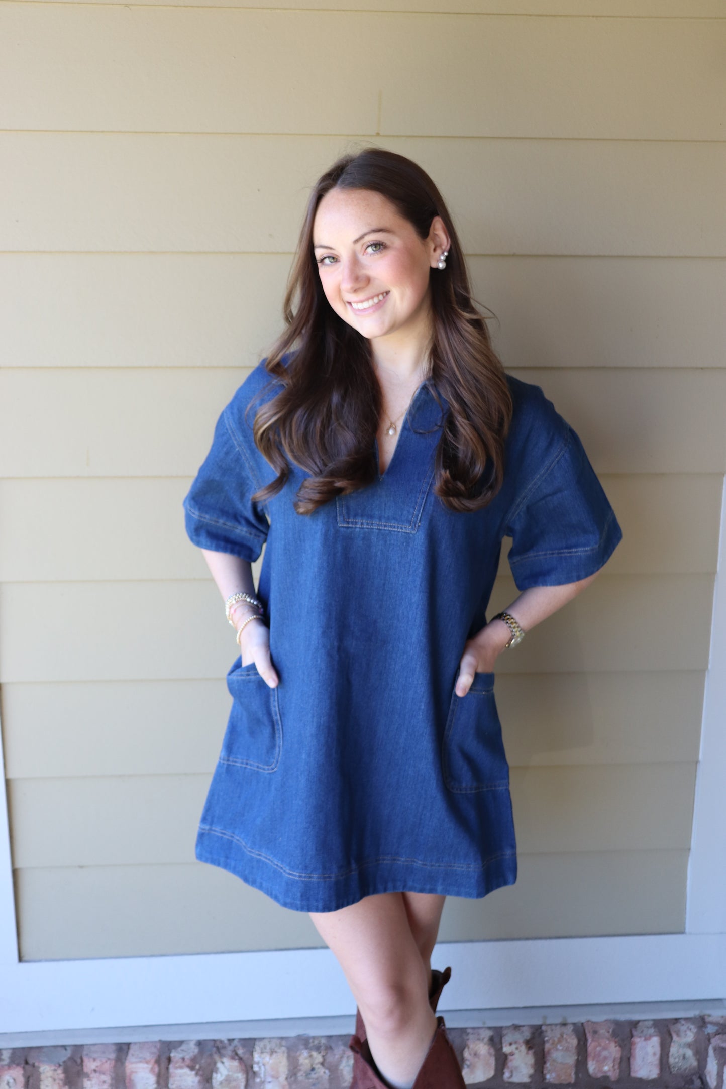 Denim Side Pocket Mini Dress