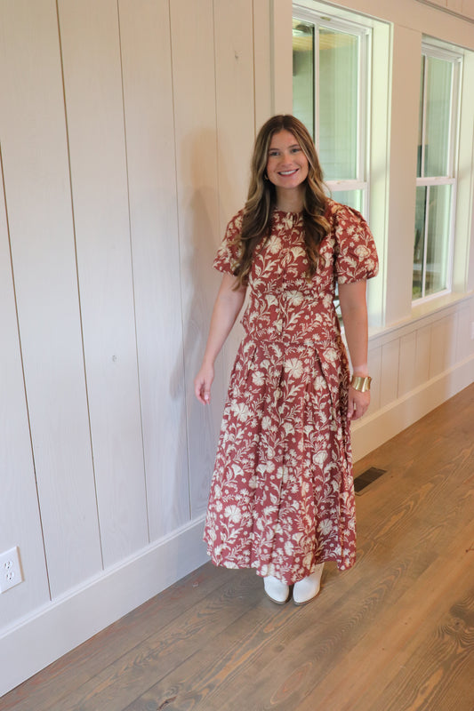 Rust Floral Top