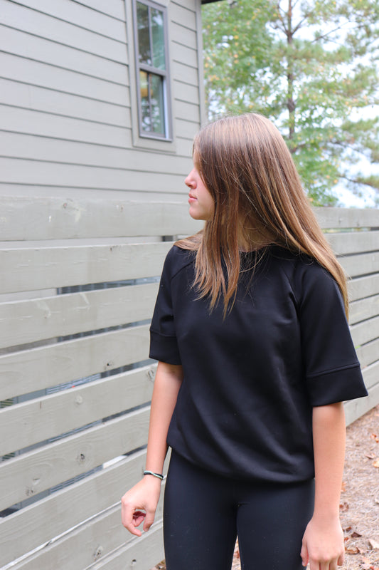 Short Sleeve Black Top
