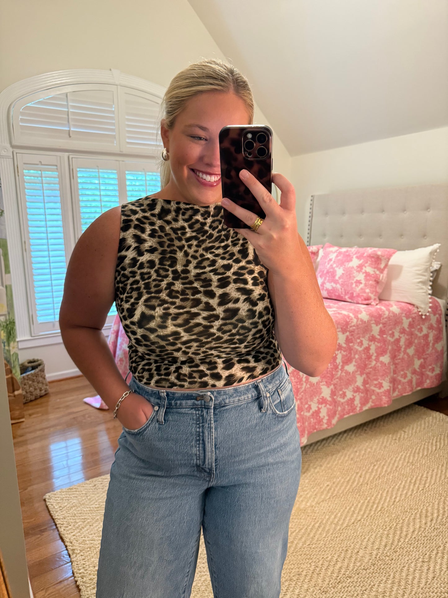 Leopard Top - Grey