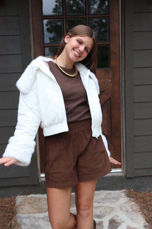 Classic White Statement Puffer