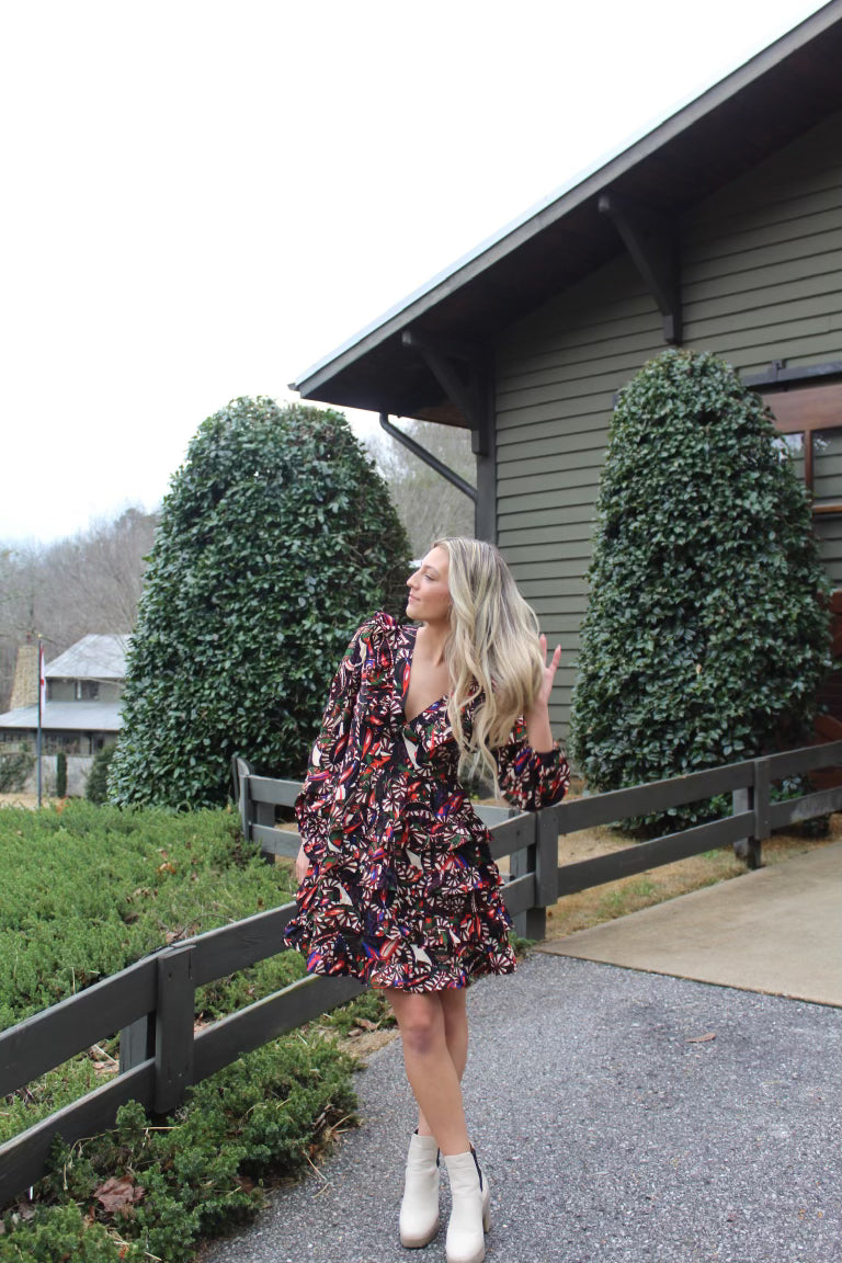 Ruffle-Tiered Mini Dress