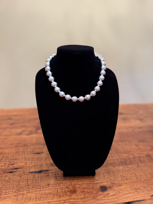 Chunky Bubble Silver Necklace