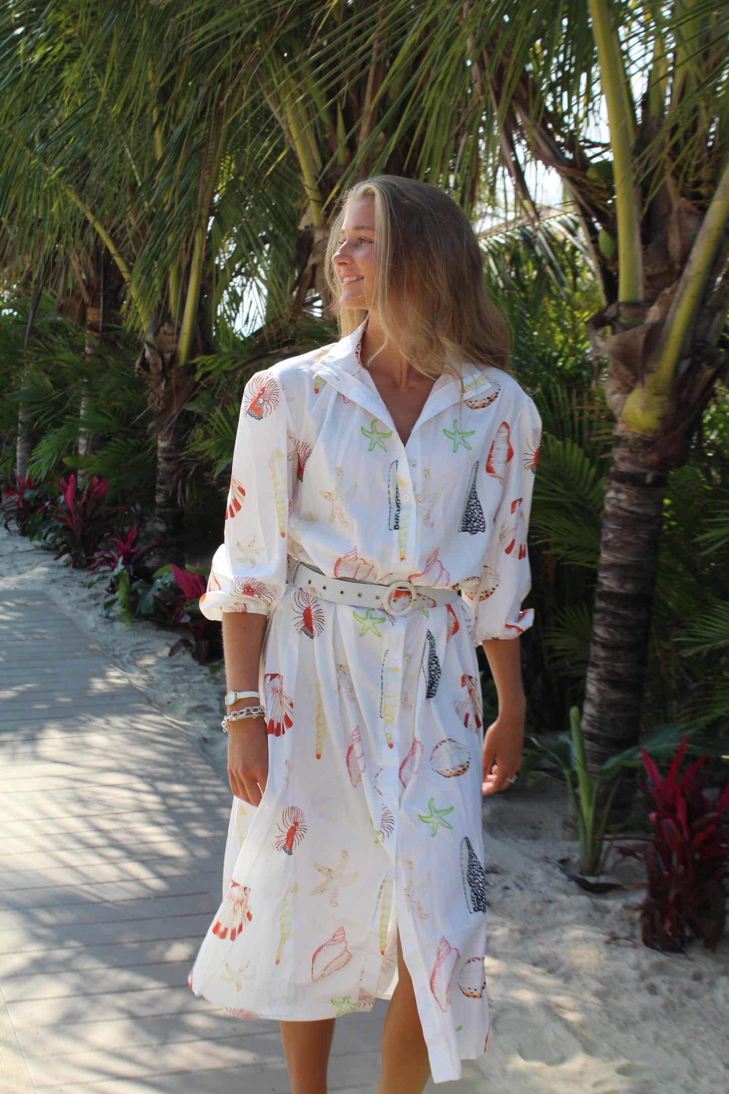 Beach Shell Midi Dress