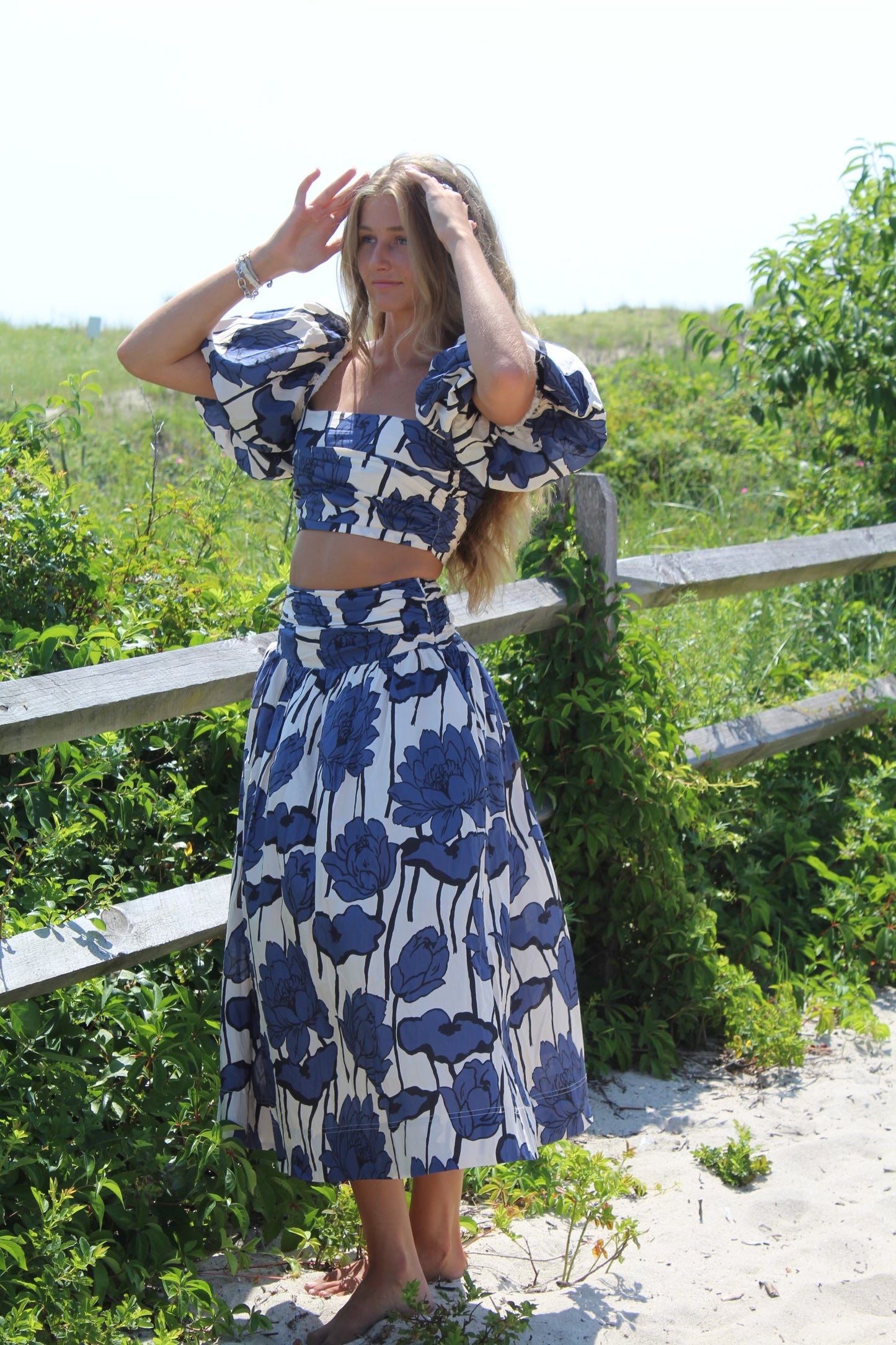 Blue Floral Print Set