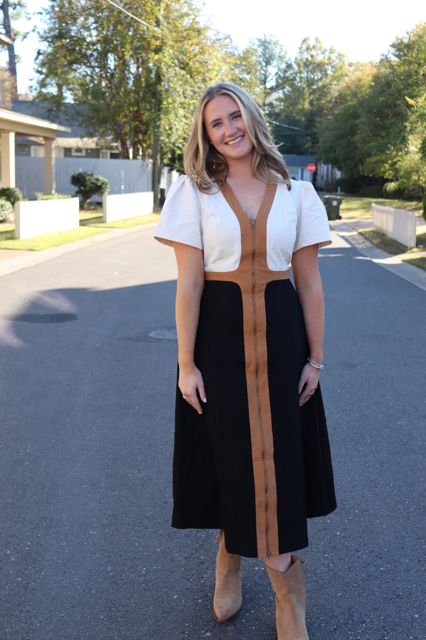 Colorblock Midi Dress