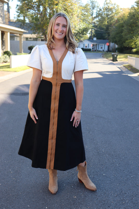 Colorblock Midi Dress