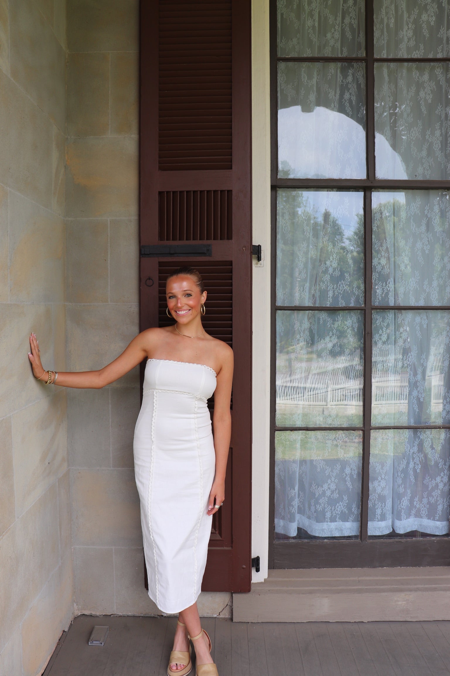 Strapless Midi Linen Dress Thirteen Thirteen Boutique Strapless Midi Linen Dress Thirteen Thirteen Boutique