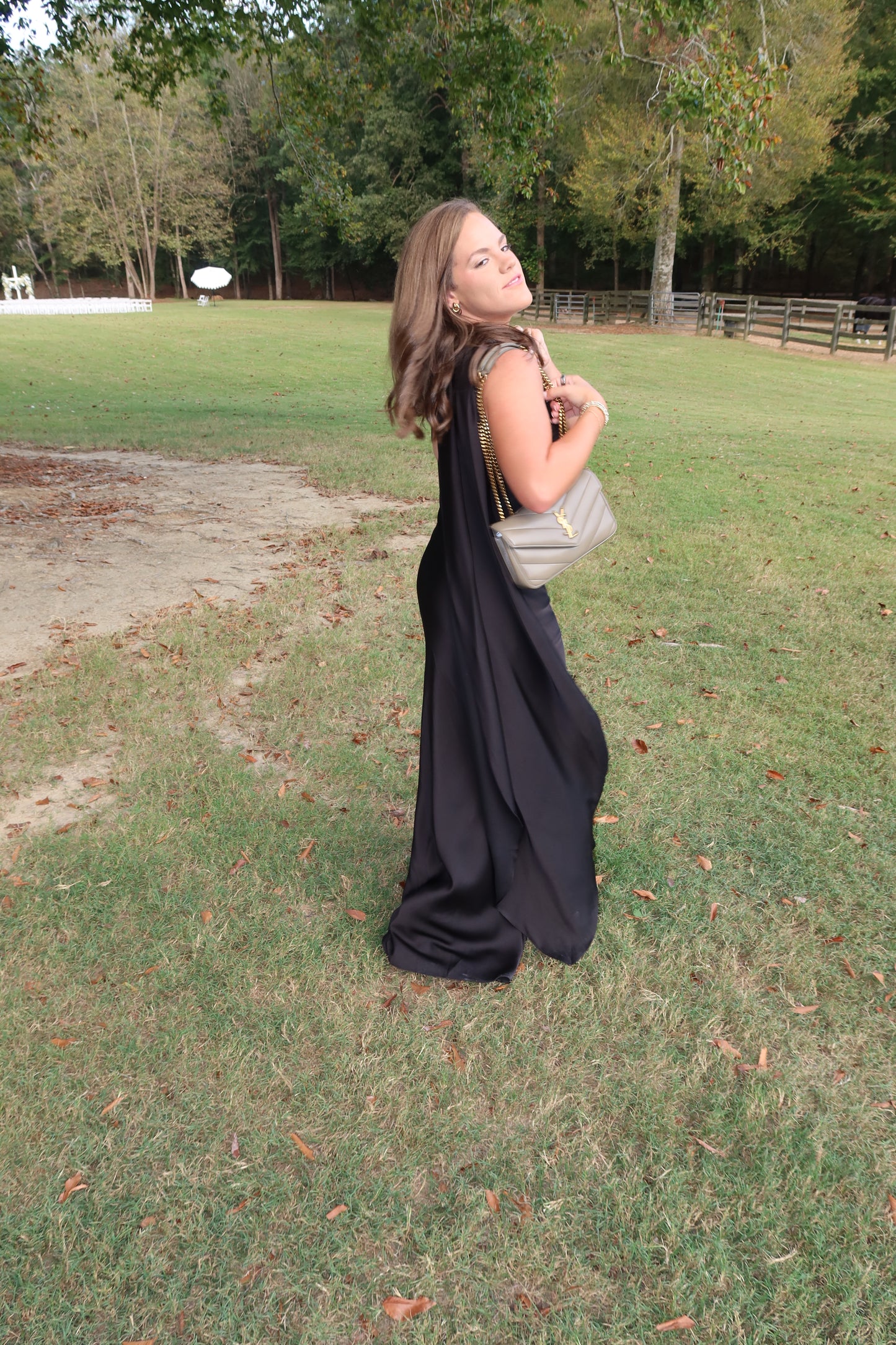 One-Shoulder Detailed Formal Maxi Dress - Black