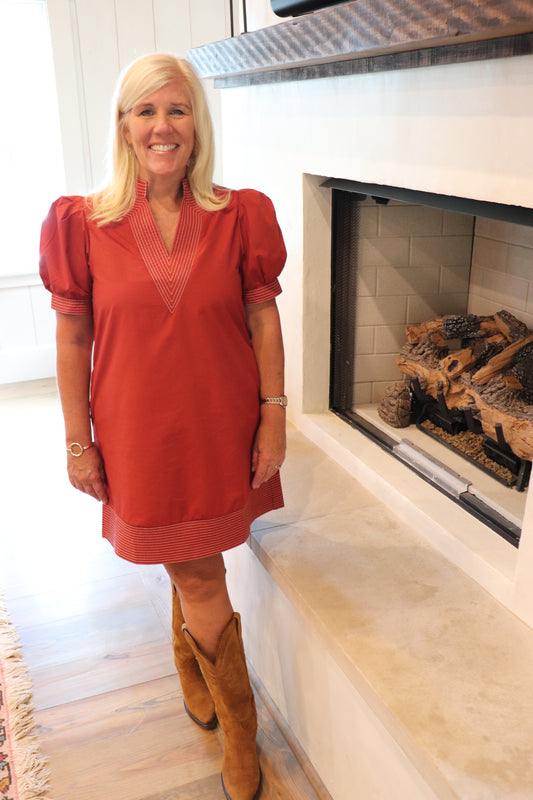 Brick Mini Dress